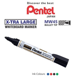 Pentel White Board Marker MW45 - Refillable - Black